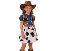 Generico Vestiti Eleganti Bambina 9 Anni Estivi Jeans Kleid Kinder Mädchen Sommer 140 Sommerkleid Kids Gr Kurz Kurze Kleider für Girls mit Puffärmel Cowboy Kostüm Blau Sommerkleider Cowgirl