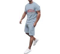 Generico Vestiti Estivi Uomo - Set Casual con Maglia Oversize a Maniche Corte in Due Pezzi Stile Strada Lunga Ampia