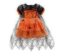 Generico Vestiti Halloween Bambina 10 Anni Vestiti Streghe Halloween Costume Travestimento Pipistrello Costumi Halloween Bimba Zucca Vestito Fantasma Arancione Cosplay Vampiro Abbigliamento Halloween