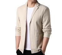 Generico Vestiti Uomo Eleganti, Blazer Sportivo da Uomo in Lino, Leggero, Cardigan per Il Tempo Libero con Tasca, Giacca Casual da Lavoro, vestibilità Ampia, Maniche Lunghe, per Autunno E Primavera
