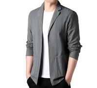 Generico Vestiti Uomo Eleganti, Blazer Sportivo da Uomo in Lino, Leggero, Cardigan per Il Tempo Libero con Tasca, Giacca Casual da Lavoro, vestibilità Ampia, Maniche Lunghe, per Autunno E Primavera