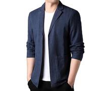 Generico Vestiti Uomo Eleganti, Blazer Sportivo da Uomo in Lino, Leggero, Cardigan per Il Tempo Libero con Tasca, Giacca Casual da Lavoro, vestibilità Ampia, Maniche Lunghe, per Autunno E Primavera