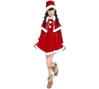 Generico Vestito Babbo Natale Bambina Costume Babbo Natale Bambino Cosplay 3PC Outfit Set Costume da Babbi Vestiti Festivo Costumes Christmas Abiti Festa Completo Natalizio Bambini