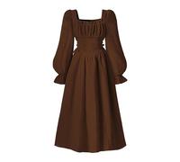 Generico Vestito Bambina Elegante,Abito da Festa per Ragazze con Scollo alla Francese e Maniche a Sbuffo Elegante Svasato Che Definisce la Vita per Occasioni Formali Eventi Speciali Autunnali