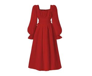 Generico Vestito Bambina Elegante,Abito da Festa per Ragazze con Scollo alla Francese e Maniche a Sbuffo Elegante Svasato Che Definisce la Vita per Occasioni Formali Eventi Speciali Autunnali