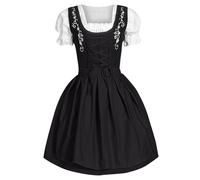 Generico vestito carneval birra Vestito Tirolese Donna Costume per Feste di Abito Tradizionale Dirndl Oktoberfeste Birra Festival costume da Ragazza della Oktoberfest Vestit tirolese (Black, M)