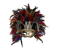 Generico Vestito Carnevale Uomo - Mardi Gras Cosplay Vintage Classica Maschera Eleganti Feste Maschere Carnevale Veneziano Piuma Costume Travestimento Decorazione Semimaschera