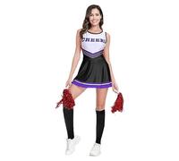 Generico Vestito Cheerleader,Uniforme da Cheerleader,Disfraz de Animadora Mujer Adulta,Costume da Cheerleader per Donna,per Carnevale,Carnevali e Feste a Tema traspirante