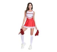 Generico Vestito Cheerleader,Uniforme da Cheerleader,Disfraz de Animadora Mujer Adulta,Costume da Cheerleader per Donna,per Carnevale,Carnevali e Feste a Tema traspirante