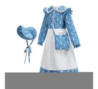 Generico Vestito Costume Coloniale, Costume da Pioniera Floreale Stile Coloniale, Abbigliamento Cosplay per Halloween Scuola Foto Pasqua Eventi Giornaliero Teatrale Figlia