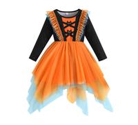 Generico Vestito da Bambina per Halloween, Irregolare, colorato, in Tulle, a Maniche Lunghe, per Bambine da 2 a 8 Anni e817