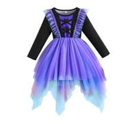 Generico Vestito da Bambina per Halloween, Irregolare, colorato, in Tulle, a Maniche Lunghe, per Bambine da 2 a 8 Anni e817