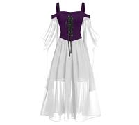 Generico Vestito da Strega Halloween Donna da Adulti Coppia Lunghi Vestiti Halloween Sexy Cigno Cappuccetto Rosso Costume Domna Noleggio Corsetto Modellante Donna Costume Angelo Nero 5XL