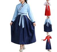 Generico Vestito di Carnevale da Cinese Bambina,Hanfu Elegante Abito Cinese per Ragazze,Costume Tradizionale da Ballo Popolare con Ricami Floreali spettacoli sul palco