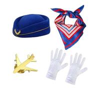 Generico Vestito Di Carnevale Donna,Costume Da Assistente Di Volo Per Uomo E Donna Travestimento Da Festa Per Eventi A Tema Aeronautico