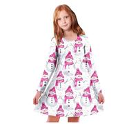 Generico Vestito di Natale per Bambine e Ragazze Elegante Comodo Abito di Natale Bambina Maniche Lunghe con Stampa Costume Natalizio Bambina Abiti da Vacanza per Bambini (10-13 Years)