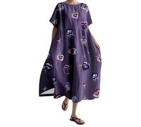 Generico Vestito Donna - Elegante Abito Casual Stampato per Tutti I Giorni Fluido E Comodo Confortevole Ed Elegante Ideale per La Casa per Quando Si È Fuori Casa E per Le Vacanze