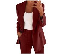 Generico Vestito Donna Elegante Completo da Donna Elegante Curvy Pantaloni e Giacca Tailleur Leggeri Ufficio Suit Slim Fit Tailleur e Giacche Eleganti Adatto per la Primavera e L'autunno