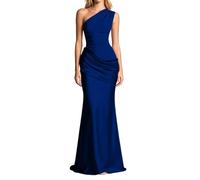 Generico Vestito Donna Eleganti Abito Una Spalla Senza Maniche Vestiti Lunghi Cerimonia per Feste Cocktail Matrimonio Party