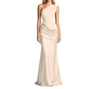 Generico Vestito Donna Eleganti Abito Una Spalla Senza Maniche Vestiti Lunghi Cerimonia per Feste Cocktail Matrimonio Party