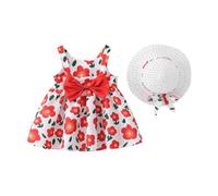 Generico Vestito Estivo da Ragazza Tinta Unita Abito a Trapezio con Spalle Scoperte Elegante Abbigliamento Neonata Tulle Banchetto Compleanno Cerimonia Festa di 2-6 Anni