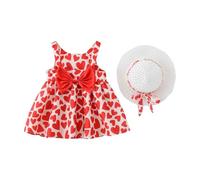 Generico Vestito Estivo da Ragazza Tinta Unita Abito a Trapezio con Spalle Scoperte Elegante Abbigliamento Neonata Tulle Banchetto Compleanno Cerimonia Festa di 2-6 Anni