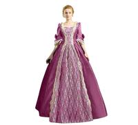 Generico Vestito Gotico Donna Corsetto Swing Medievale Vintage Abiti Abbigliamento Rinascimentale Halloween Adulti Abito Costume Da Regina Carnevale