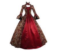 Generico Vestito Gotico Donna Costume Da Vampiro Ragazze Maniche Tromba Stile Medievale Abbigliamento Rinascimentale Donne Abito Lungo Vintage Pullover Sera