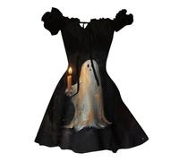 Generico Vestito Gotico Donna Costume Da Vampiro Ragazze Maniche Tromba Stile Medievale Abbigliamento Rinascimentale Halloween Adulti Abito Carnevale