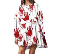 Generico Vestito Gotico Donna Maxi Abito Da Strega Lungo Halloween Adulti Vampiro Costume Sera