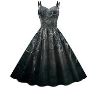 Generico Vestito Gotico Donna Maxi Abito Da Strega Medievale Con Cappuccio Sera Taglie Forti Manica Lunga Vampiro Costume
