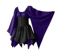 Generico Vestito Gotico Donna Pipistrello Vittoriano Vestito Da Steampunk Medievale Elegante Costumi Di Halloween Con Corsetto Rinascimentale Abito Da Sera Curvy Cosplay Costume Da Strega