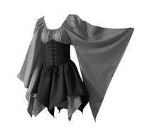 Generico Vestito Gotico Donna Pipistrello Vittoriano Vestito Da Steampunk Medievale Elegante Costumi Di Halloween Con Corsetto Rinascimentale Abito Da Sera Curvy Cosplay Costume Da Strega