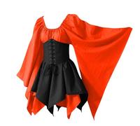 Generico Vestito Gotico Donna Pipistrello Vittoriano Vestito Da Steampunk Medievale Elegante Costumi Di Halloween Con Corsetto Rinascimentale Abito Da Sera Curvy Cosplay Costume Da Strega