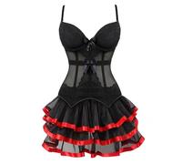 Generico Vestito Gotico Halloween Vestito Da Cerimonia Donna Steampunk In Pizzo Abito Corsetto Da Donna Con Pancia Piatto Di Gotico Con Spalla Scoperta Top Corsetto Medievale 2025