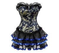 Generico Vestito Gotico Halloween Vestito Da Cerimonia Donna Steampunk In Pizzo Abito Corsetto Da Donna Con Pancia Piatto Di Gotico Con Spalla Scoperta Top Corsetto Medievale 2025
