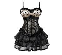 Generico Vestito Gotico Halloween Vestito Da Cerimonia Donna Steampunk In Pizzo Abito Corsetto Da Donna Con Pancia Piatto Di Gotico Con Spalla Scoperta Top Corsetto Medievale 2025