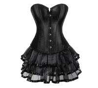 Generico Vestito Gotico Halloween Vestito Da Cerimonia Donna Steampunk In Pizzo Abito Corsetto Da Donna Con Pancia Piatto Di Gotico Con Spalla Scoperta Top Corsetto Medievale 2025