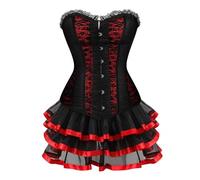 Generico Vestito Gotico Halloween Vestito Da Cerimonia Donna Steampunk In Pizzo Abito Corsetto Da Donna Con Pancia Piatto Di Gotico Con Spalla Scoperta Top Corsetto Medievale 2025