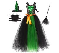 Generico Vestito Halloween Bambina,Carnevale e Feste Abito di per Ragazze Costume Travestimento Fancy Dress Mon Premier Bebe Fille Jupe Bretelles Carnevale Party Cosplay