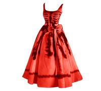 Generico Vestito Halloween Donna Lungo Stampato con Vita Alta