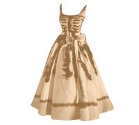 Generico Vestito Halloween Donna Lungo Stampato con Vita Alta