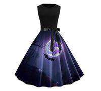 Generico Vestito Halloween Donna Vintage con Cintura in Vita