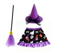 Generico Vestito Halloween Ragazza,Vestito Da Per Bambine Con A Zucca Scheletrica Per Feste Di Halloween Abito Da Fiaba Per Bambini