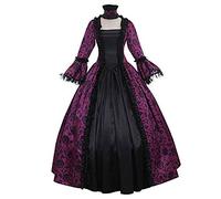 Generico Vestito Palazzo Elegante Medioevo Donna -Retro Victorian-Costume da Dama dell'800-Costume Carnevale Donna-Carnevale Veneziano-Abito Masquerade Lolita Party Festa da Ballo Halloween Vestiti