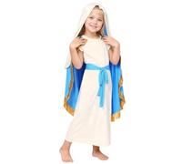 Generico Vestito Pastorella Bambina Costume da Pastorella per Bambina Include Abito Natale Costume San Giuseppe Pastore Bambini Set di Costumi da Pastore Medievale per Bambini