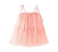 Generico Vestito Principessa Bambina Senza Maniche con Paillettes Stelle Luna Arcobaleno Abito da Danza per Feste Notturne Gonna in Tulle Bambina(4-5 Years)