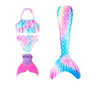 Generico Vestito Sirenetta Bambina, Sirena Principessa Vestito Costume con Parrucca, Vestiti Sirenetta Costumi Cosplay Sirena per Halloween, Natale, Cosplay, Compleanno Bambina Costume