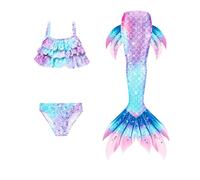 Generico Vestito Sirenetta Bambina, Sirena Principessa Vestito Costume con Parrucca, Vestiti Sirenetta Costumi Cosplay Sirena per Halloween, Natale, Cosplay, Compleanno Bambina Costume