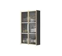 Generico Vetrina In Vetro Da Parete Per Il Bagno Mobilettos Multiuso Salvaspazio Per L'arredo Del Soggiorno Per Cucina Garage Ristorante Lavanderia(Three-story double doors D,75*50*15cm/29*19*5in)